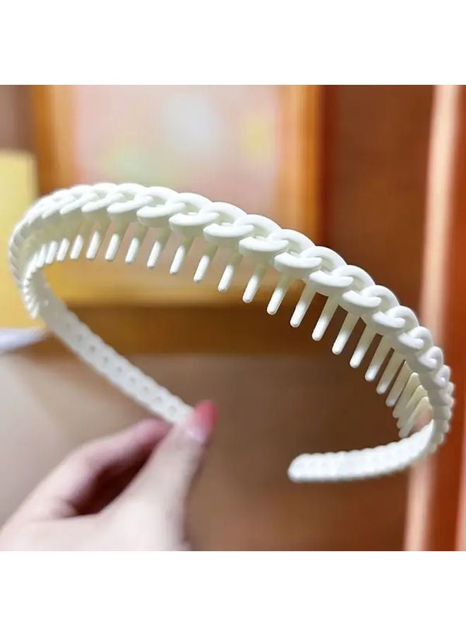 عصابات رأس بأسنان غير قابلة للانزلاق للنساء من نوع Vintage، 5 قطع بألوان عشوائية، أطواق شعر - Image 4