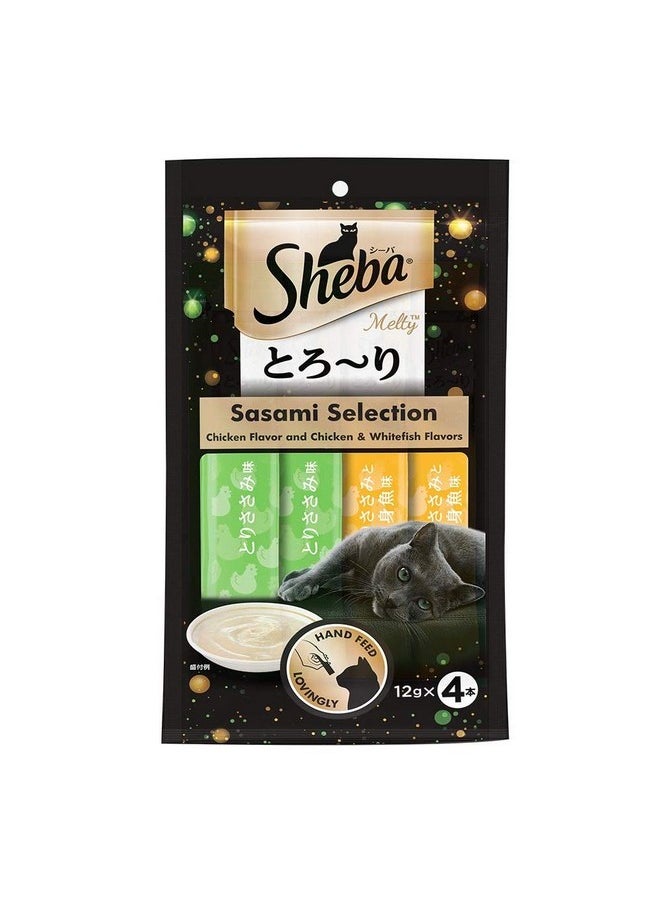 Sheba Melty Premium Cat Treat , Chicken & Chicken Whitefish Flavour, 48G Pack(4 Sticks)  - Image 1
