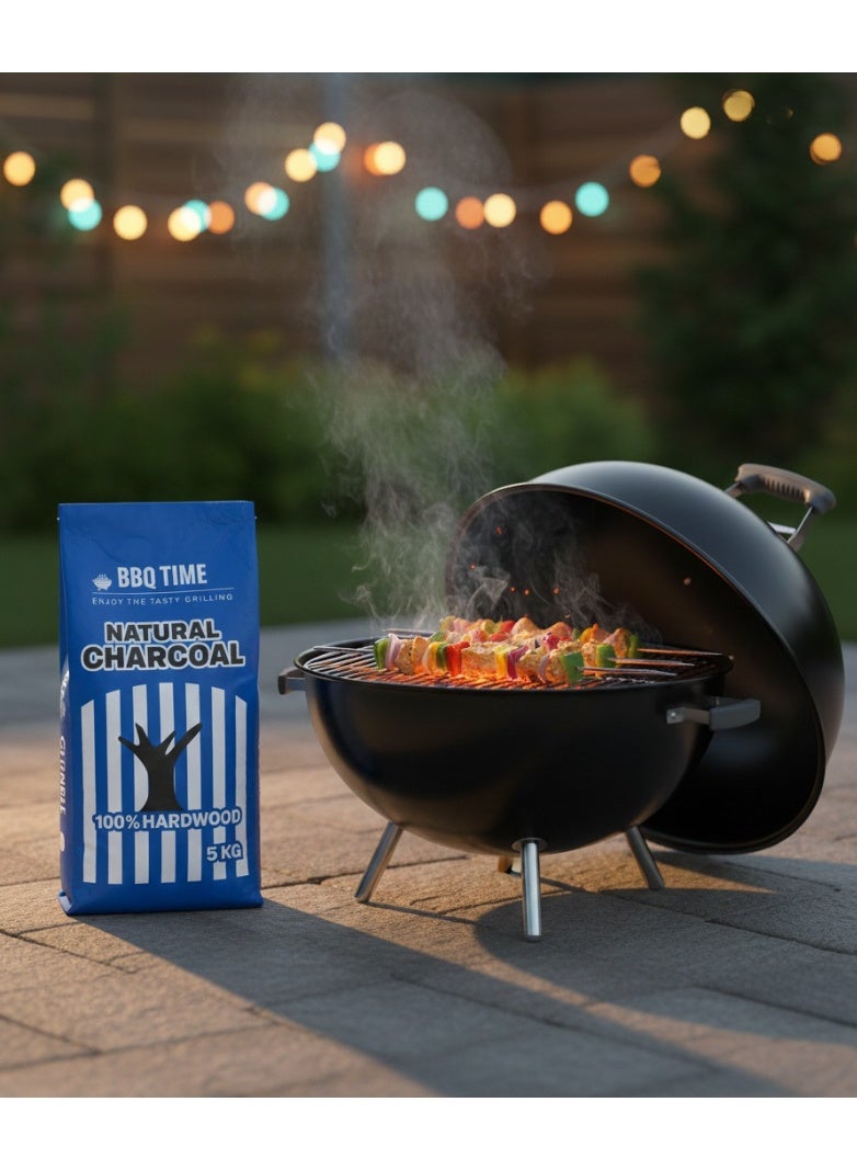 BBQ Time Natural Charcoal 5kg 100% Hardwood Charcoal for BBQ Grilling Outdoor Cooking Barbecue Charcoal Low Smoke Long Burning - Image 4