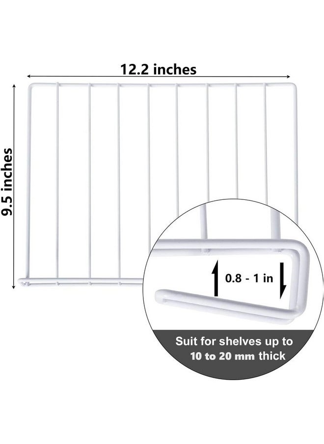 Inditradition Inditradition Wardrobe Shelf Divider for Books, Cloth Organizer | Wardrobe Closet Shelf Separator | For 10-20 mm Thick Shelf (12.2 x 9.5 Inches, Metal, White) - Pack of 4  - Image 5
