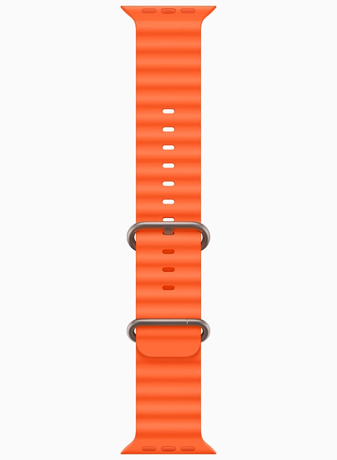 ابل  ساعة Ultra 2 GPS + Cellular، هيكل من التيتانيوم مقاس 49 ملم مع حزام Orange Ocean - Image 3