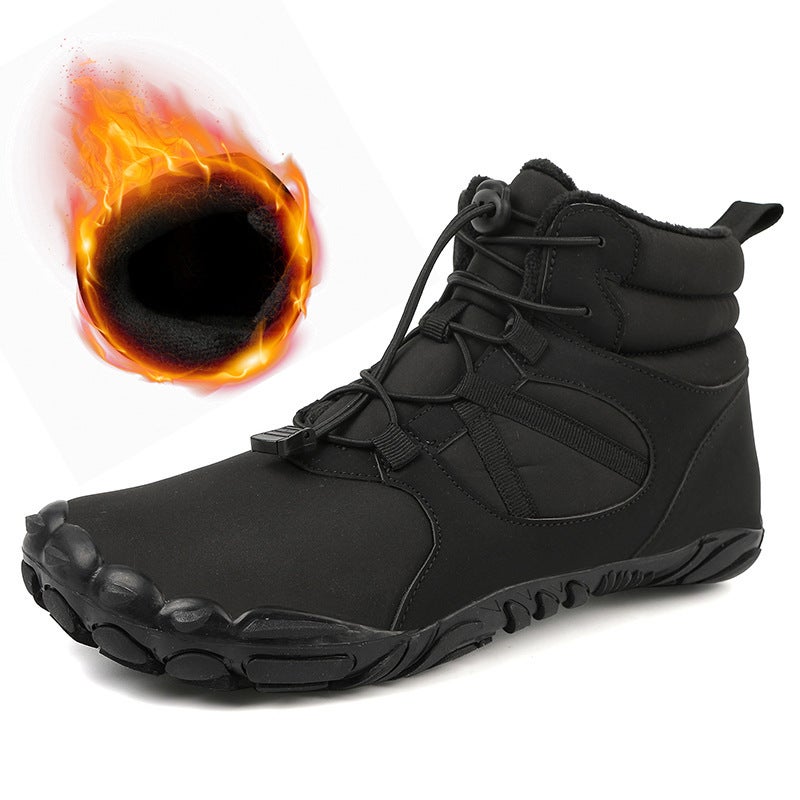 2024 winter factory direct cross-border fleece-lined waterproof snow boots warm and comfortable couples high-top casual cotton shoes L658 black