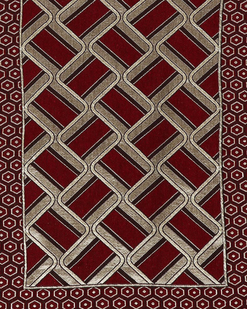 MEBELS JOY Cotton Abstract Sofa Cover Maroon Set of 5 Seater for Living Room Pack of 10 Pieces 1 Sofa Seat Cover 1 Sofa Back Cover 2 Chair Seat and Back Cover - Image 5