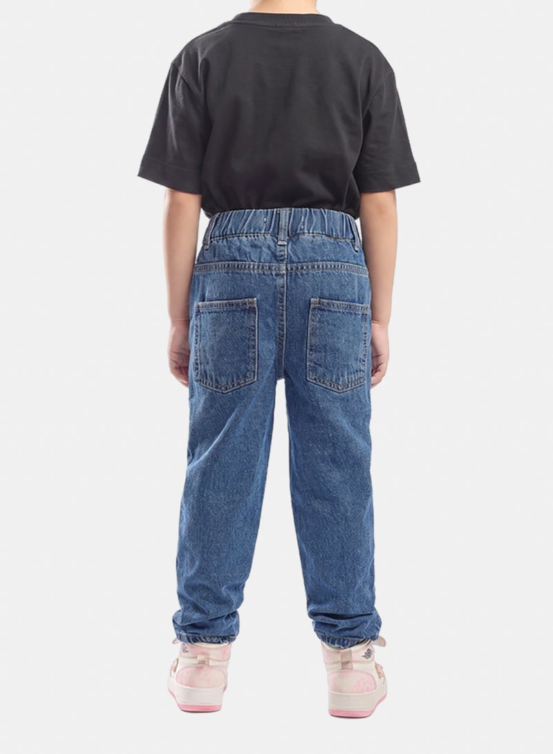 EGY WEAR Girls' Medium  Blue  Boyfriend Jeans - Image 3