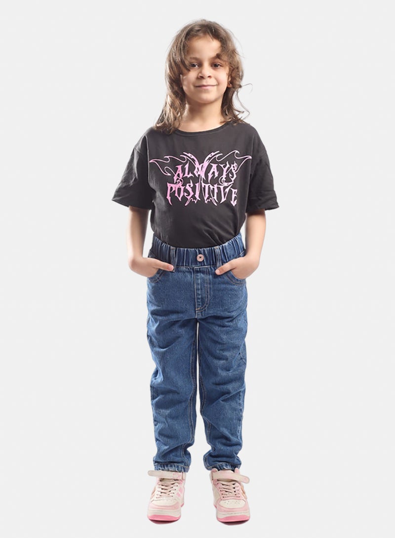 EGY WEAR Girls' Medium  Blue  Boyfriend Jeans - Image 1