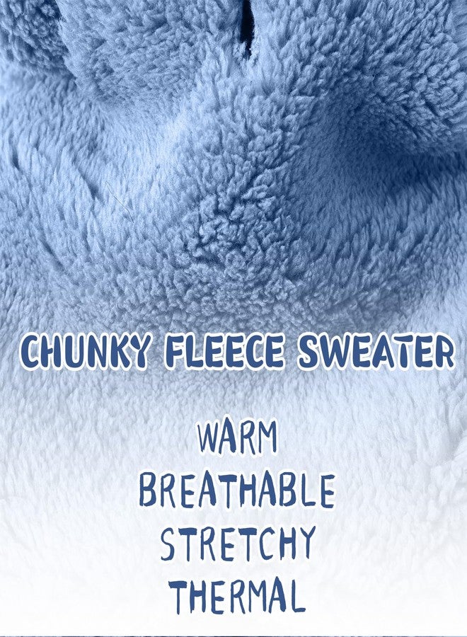 Reginary 2 Pcs Winter Dog Hoodie Warm Soft Sweatshirt Plush Dog Sweatshirt Coats Puppy Cat Sweaters Clothes(Small,Dark and Light Blue) - Image 3