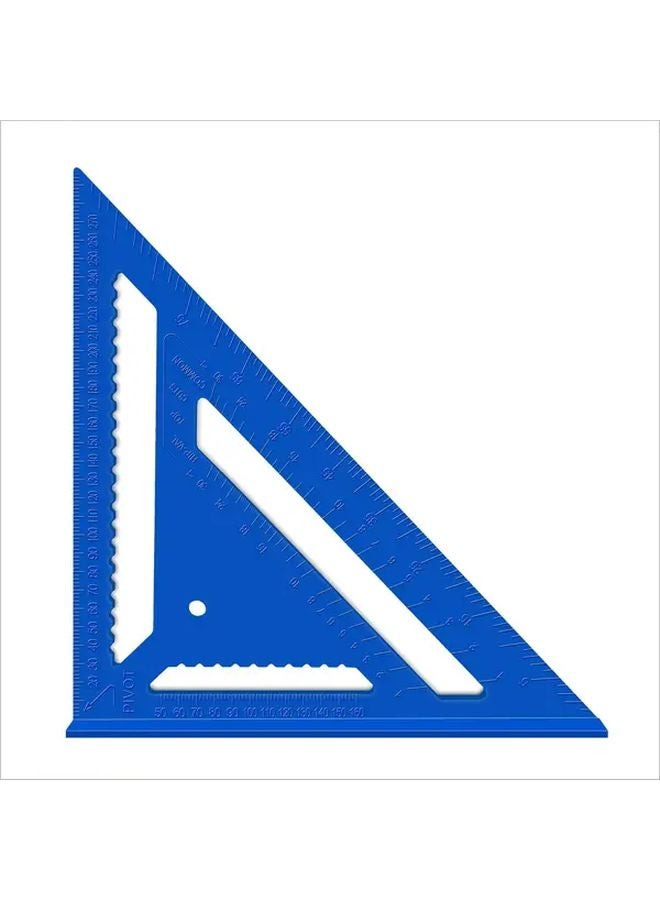 12 Inch Blue ABS Triangle Ruler 90 Degree High Precision Angle Gauge - Image 1