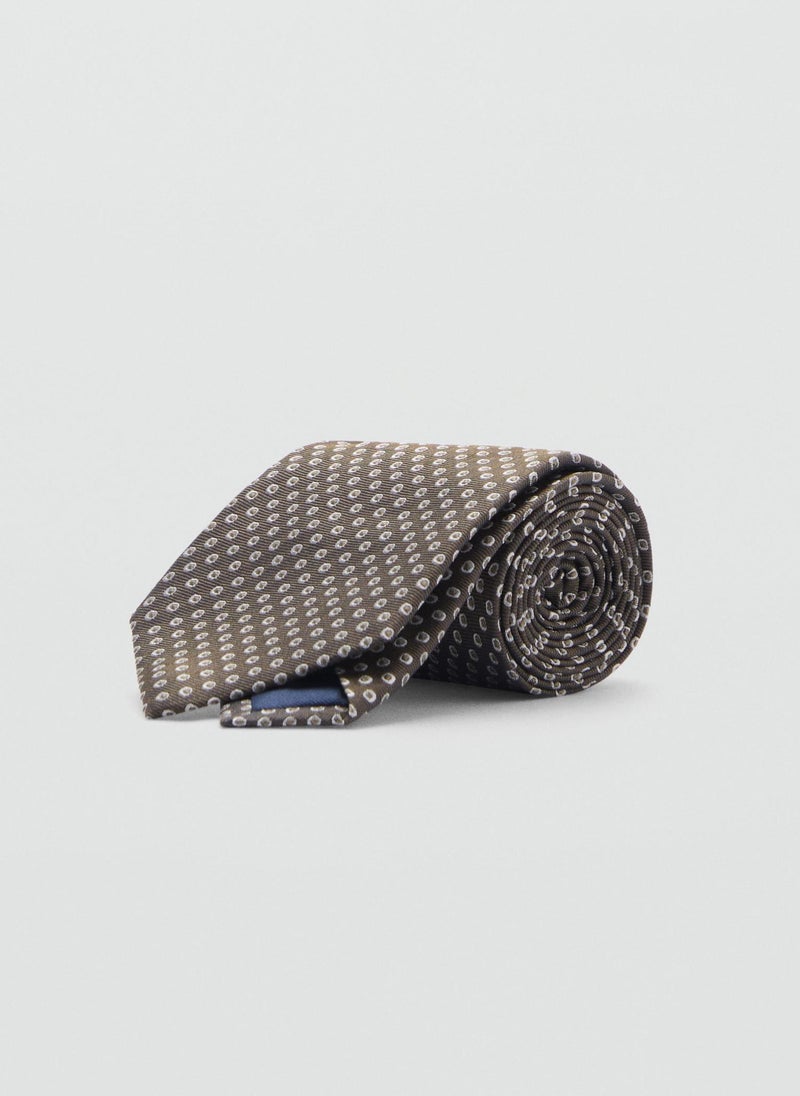 Mango Man Geometric Patterned Silk Tie  - Image 3