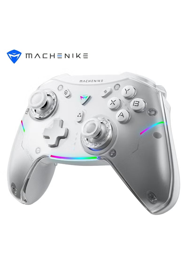 ماكينيك وحدة تحكم Machenike G5 Pro (لون أبيض) - تدعم الاتصال عبر USB وBluetooth 5.0 و2.4G، وتتميز بأزرار قابلة للبرمجة، وعصا تحكم، ومشغلات بتقنية Hall، ومفاتيح Kaihua الدقيقة (Micro Switch)؛ متوافقة مع أجهزة الكمبيوتر (PC) وSwitch وiOS وAndroid وأجهزة التلفاز الذكية (TV Box). - Image 1