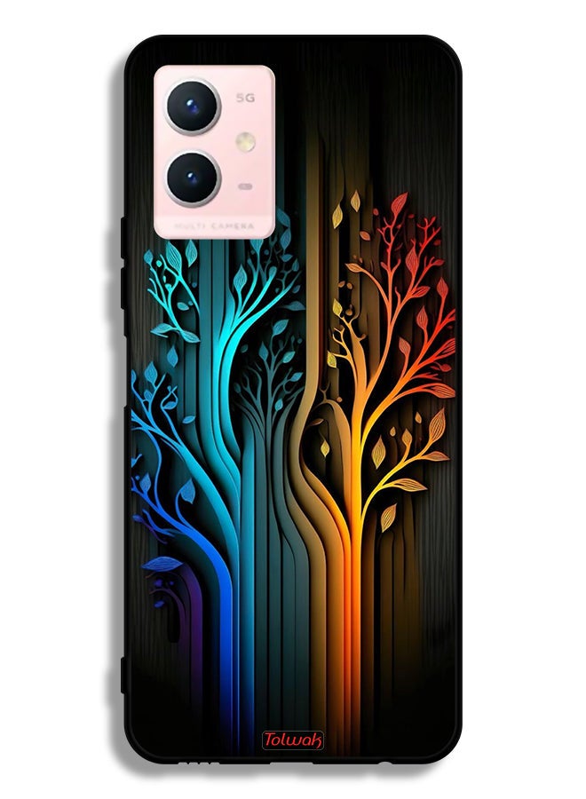 Tolwak Vivo Y33s 5G Protective Case Cover Tree Leaves Art - Image 2