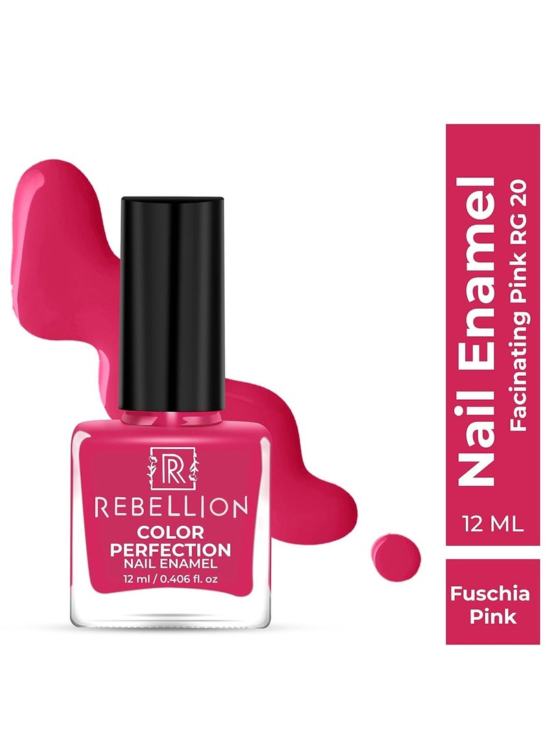 Rebellion Color Perfection Nail Enamel 12ml Fuchsia pink Fascinating Pink RG20 - Image 2
