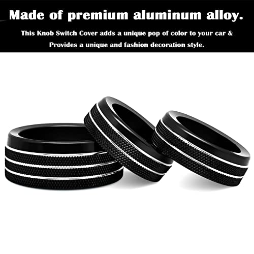 Auprite Climate Control Knob Covers for Challenger Accessories 2015-2023 2024, for Dodge Charger 2015-2023 2024, for Dodge Chrysler 300/300s 2015-2024,3Pcs Kit (Black) - Image 5