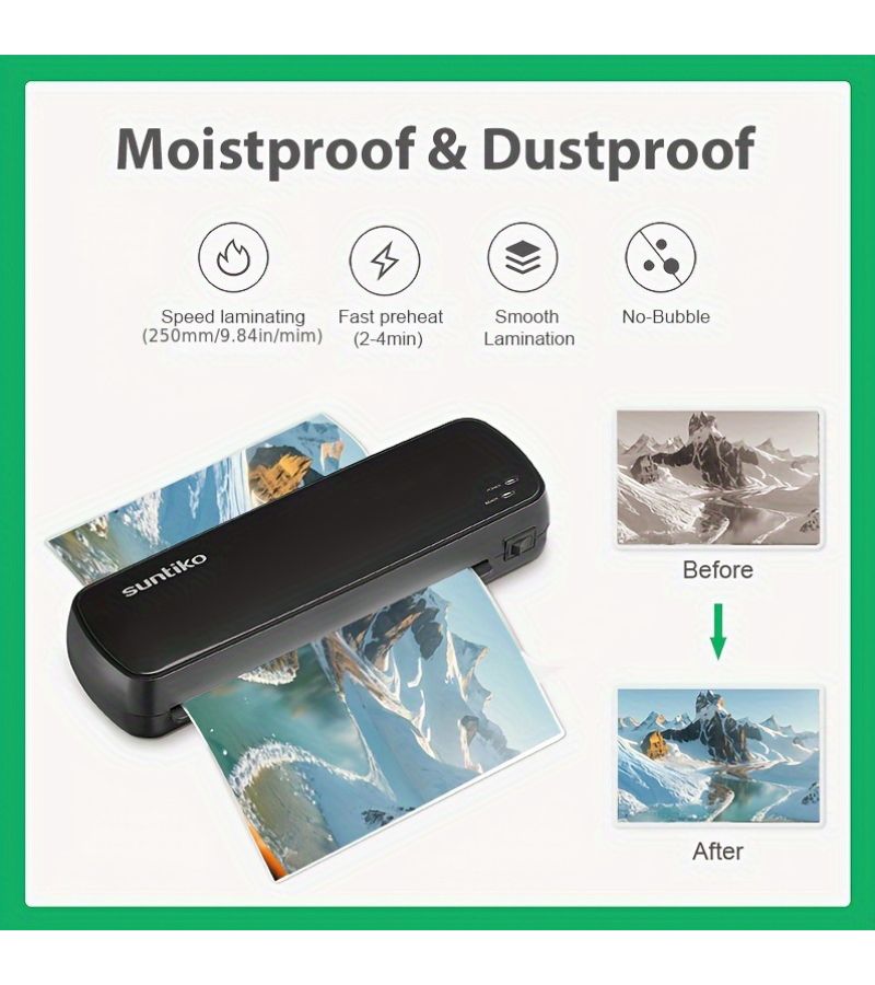 Black 4 In 1 Thermal Laminating Machine Quick Preheating Fast Lamination For A4 A5 A6 Home Office School Use - Image 2