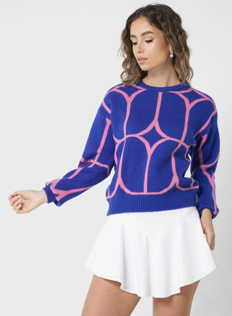 Ginger Geometric Print Sweater