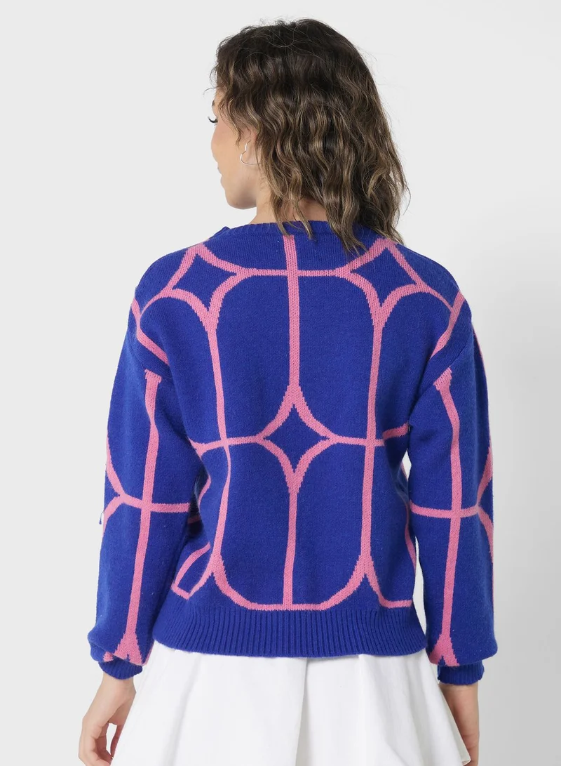 Ginger Geometric Print Sweater