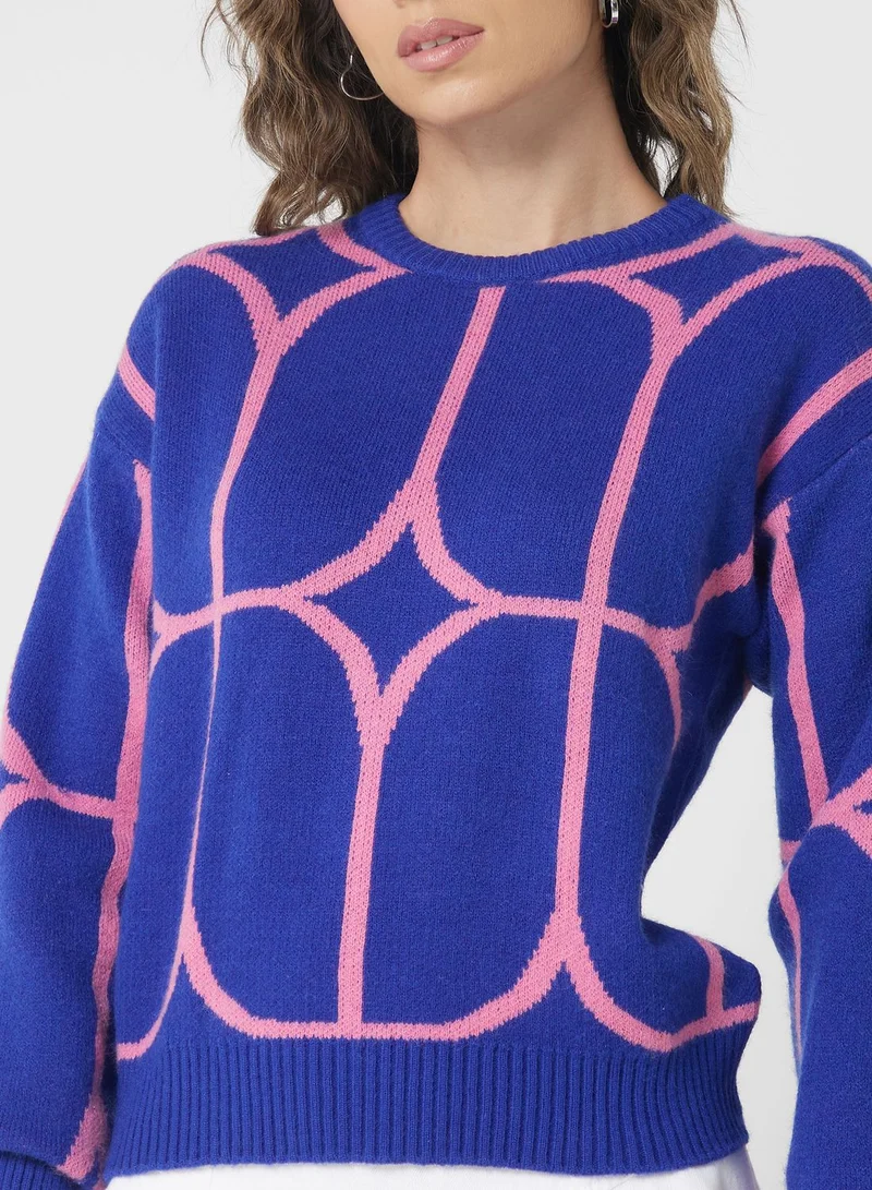 Ginger Geometric Print Sweater