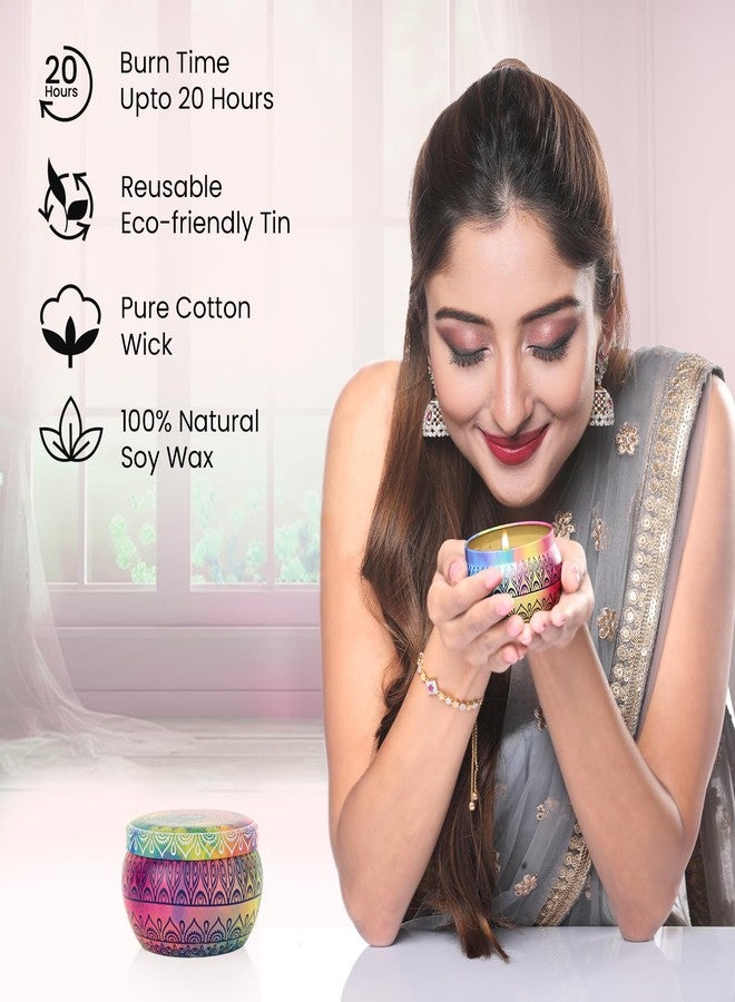 Bryan & Candy Scented Candles Gift Set for Women & Men, Neroli & Honeycomb 100 gm Each Soy Wax Eco Friendly Printed Tin - Image 4