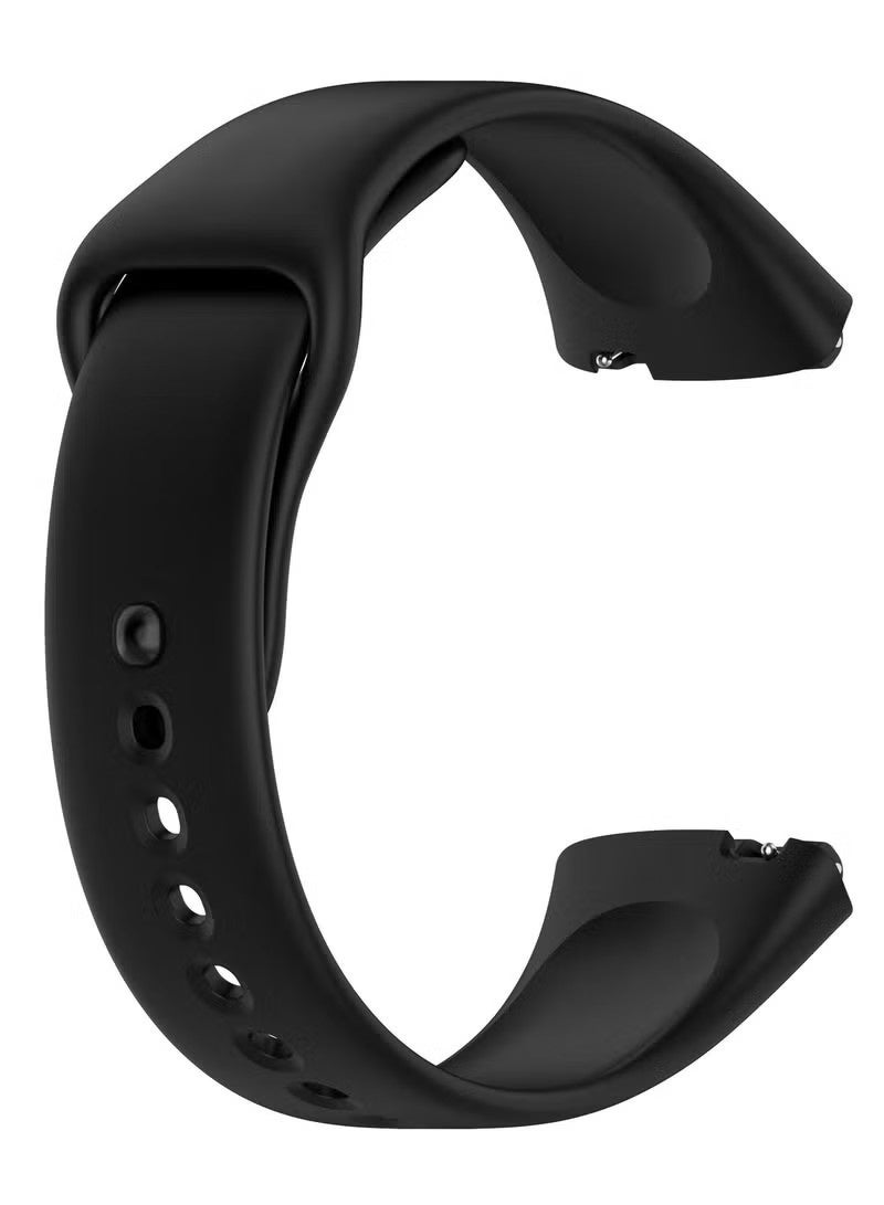 سوار سيليكون متوافق مع ساعة Redmi Watch 3 Active/Redmi Watch 3 Lite الذكية، سوار ساعة ناعم (أسود) - Image 1