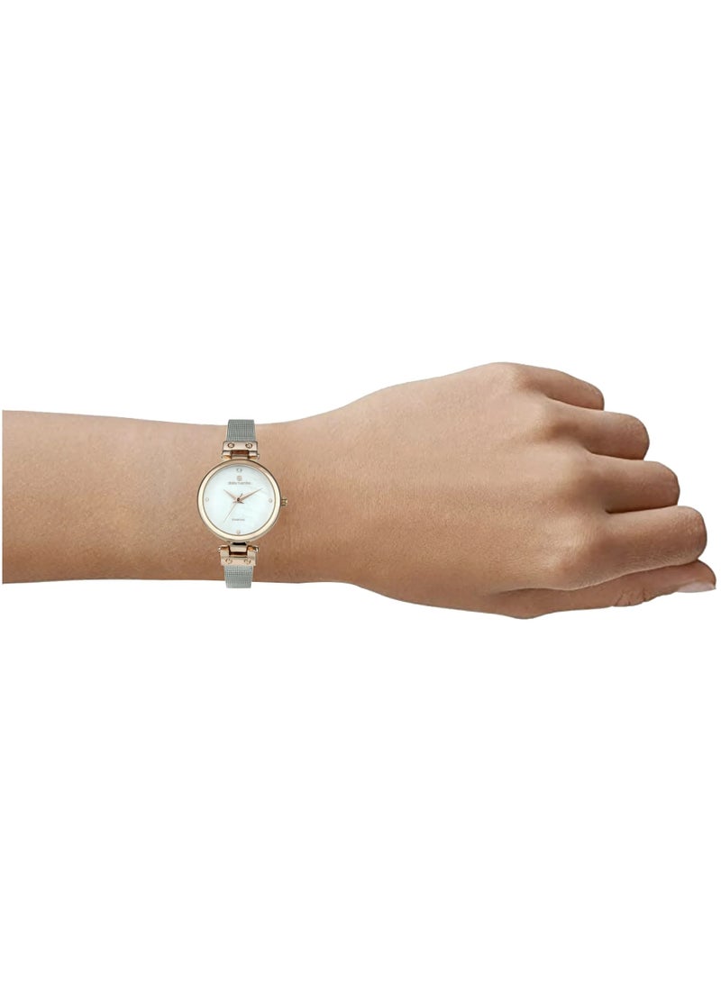 Daisy Fuentes مجموعة ساعات نسائية أنيقة بتصميم ذهبي وردي مزدوج DF202TTRG - Image 5