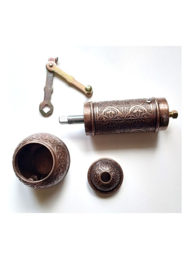 Handmade Ottoman-Style Red-Colored Copper Manual Coffee Hand Blender – Unique Patterns, Made in Turkey  - Image 2