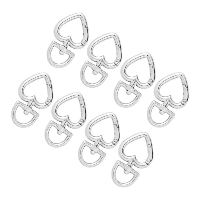 8PCS Heart Shaped Swivel Key Rings Connectors for DIY Keychain Jewelry Making - Image 2