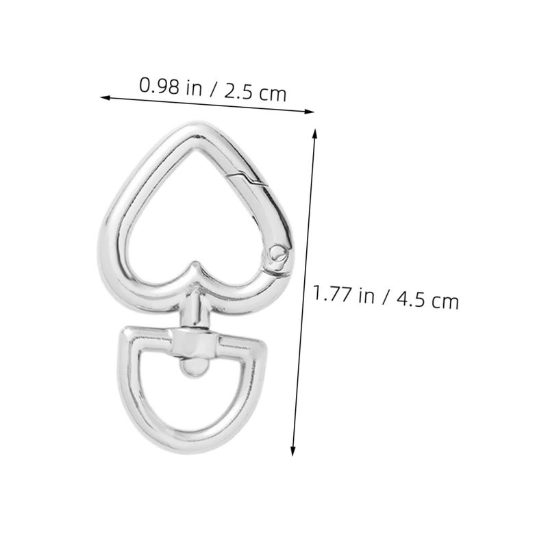 8PCS Heart Shaped Swivel Key Rings Connectors for DIY Keychain Jewelry Making - Image 3