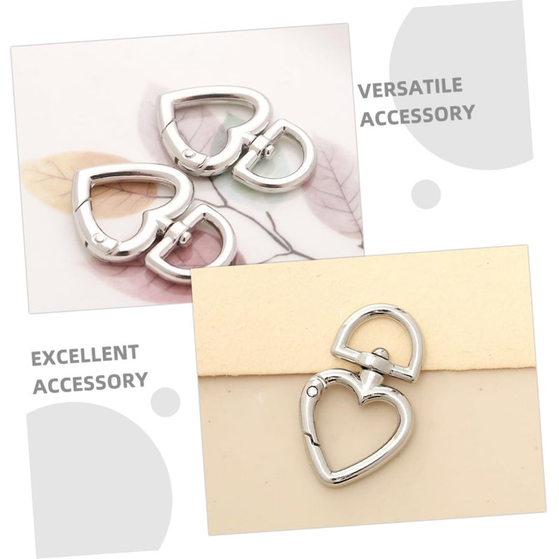 8PCS Heart Shaped Swivel Key Rings Connectors for DIY Keychain Jewelry Making - Image 4