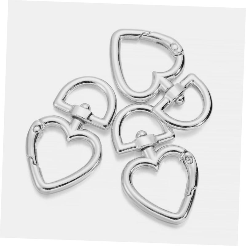 8PCS Heart Shaped Swivel Key Rings Connectors for DIY Keychain Jewelry Making - Image 5