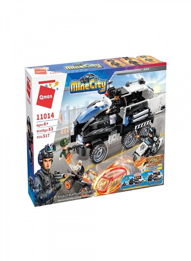 Qman Qman - Mine City Guard Raid Pursuit Brick 517 Pieces - C11014  - Image 1