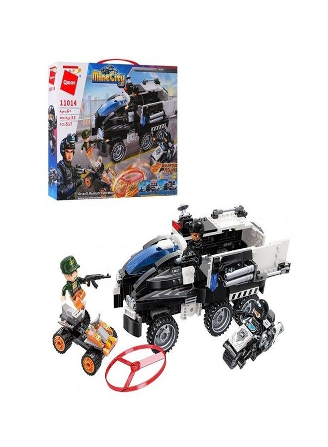 Qman Qman - Mine City Guard Raid Pursuit Brick 517 Pieces - C11014  - Image 2