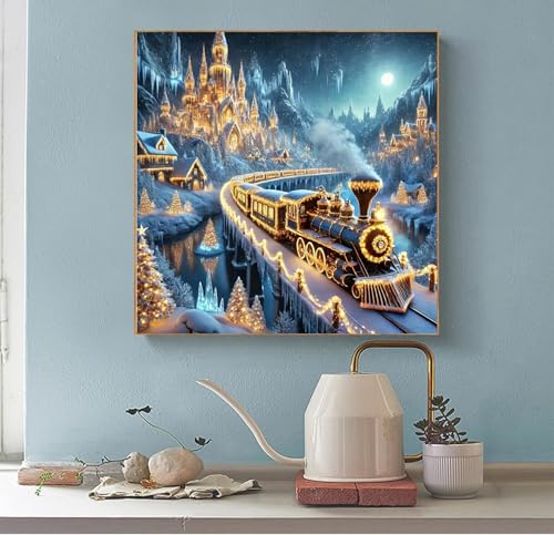 KTHOFCY 5D DIY Holiday Winter Christmas Fantasy World Diamond Painting Kits for Adults,Christmas Scene Full Drill Embroidery Cross Stitch Crystal Painting Wall Decor Painting Dots Kits 11.8X11.8inch - Image 2