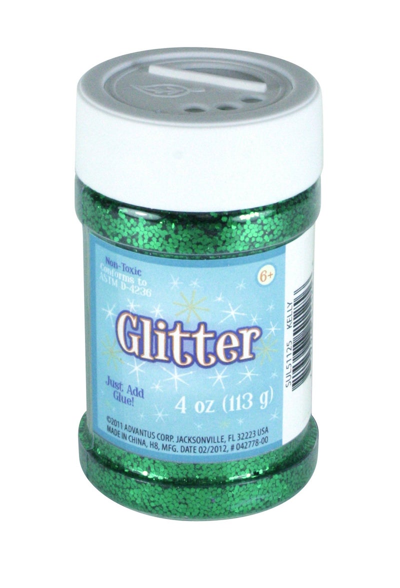 Advantus Sulyn Kelly Green Glitter Jar, 4 Ounces, Non-Toxic, Reusable Jar with Easy to Use Shaker Top, Multiple Slot Openings for Easy Dispensing and Mess Reduction, Green Glitter, SUL51125,SUL4OZ-51125 - Image 2