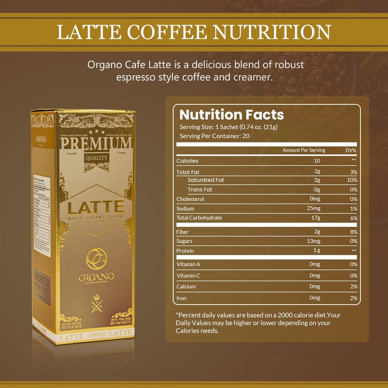 ORGANO Combo Pack, 1 Box Black Coffee And 1 Box Cafe Latte, 100% Cetified Organic Gourmet Coffee. - Image 5