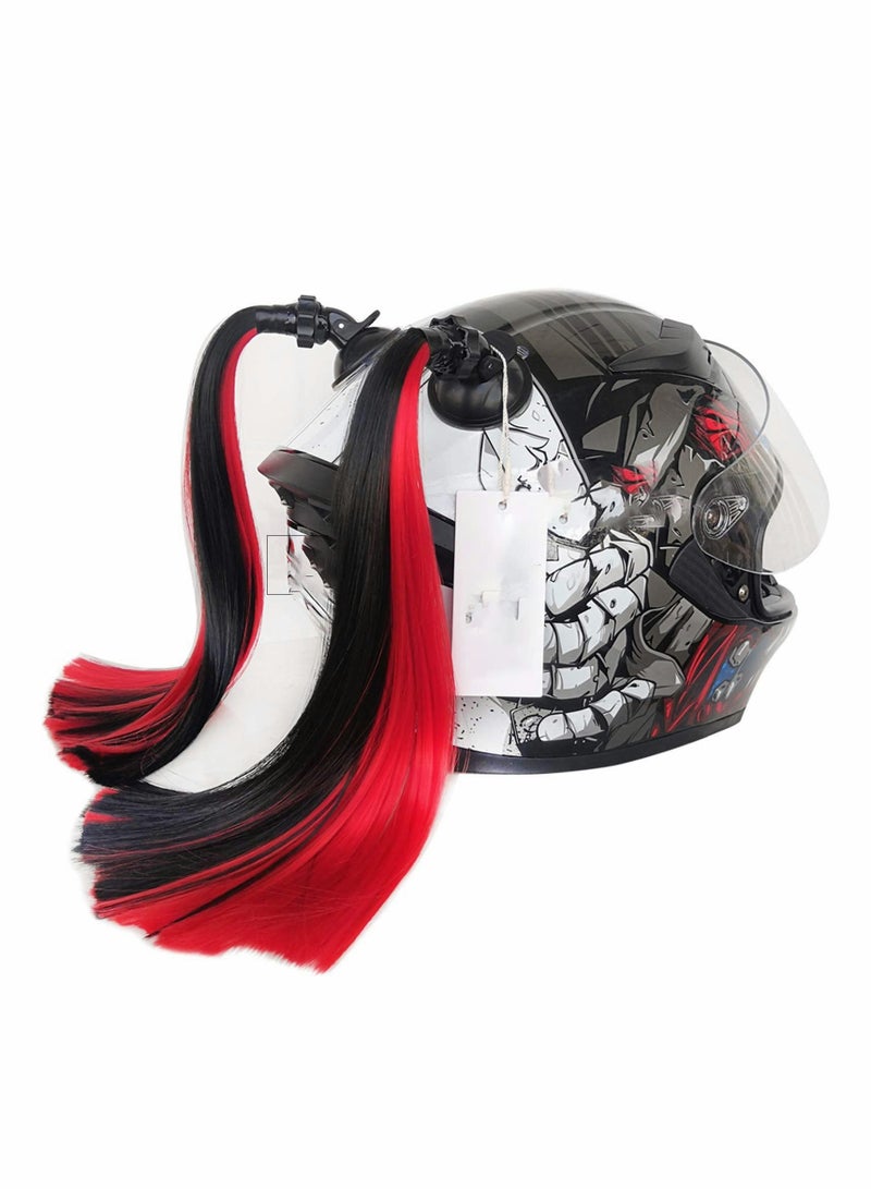 Helmet Braids, Helmet Trim Accessories Matte Helmet Hair Trim for Motorcycle Bicycle Skis (2 Pieces) - Image 1