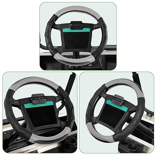10L0L Golf Cart Steering Wheel Cover for Yamaha, Club Car DS & Precedent, 14 Inch Black Gray - Image 2