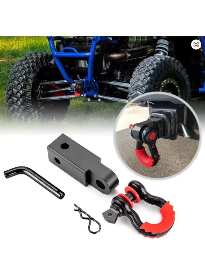 Generic Trailer Hitch Receiver with 2" Tow Shackle, Heavy Duty, 3/4" D-Ring Recovery Truck SUV  - Image 1