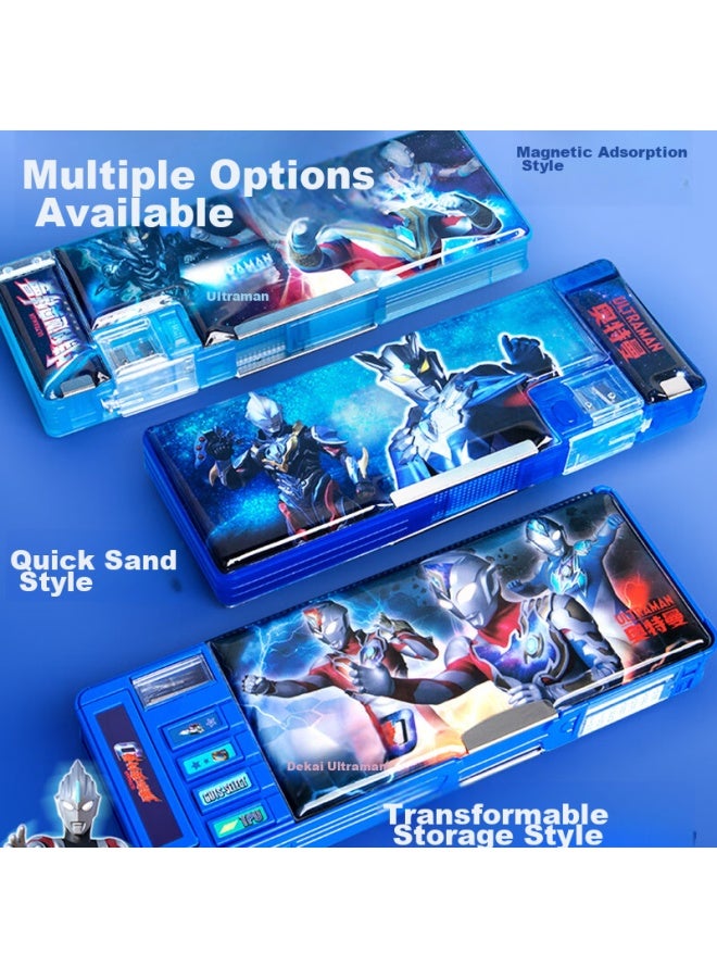 One Is Yizheng Pencil Case, Stationery, High-quality Ultraman Multifunctional Large-capacity Storage Pencil Box, Gift For Boys, Students, Kindergarten, Holidays, Ultraman Tegar Magnetic Yz7161 - Image 2