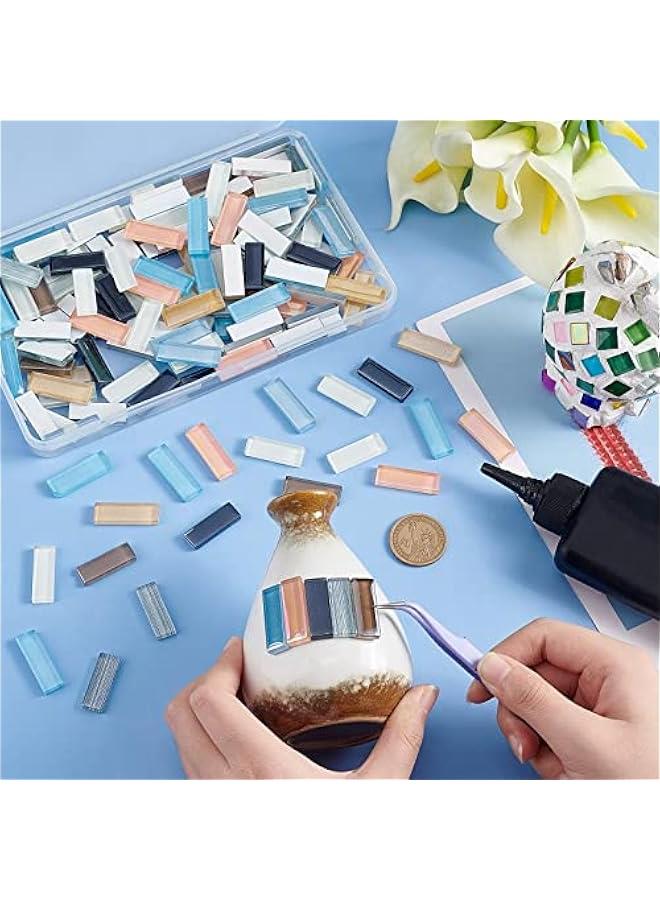 FYLX Bulk Rectangular Gl Mosaic Set for DIY Home Decoration  Colorful Translucent Tiles Coaster 70 - Image 5