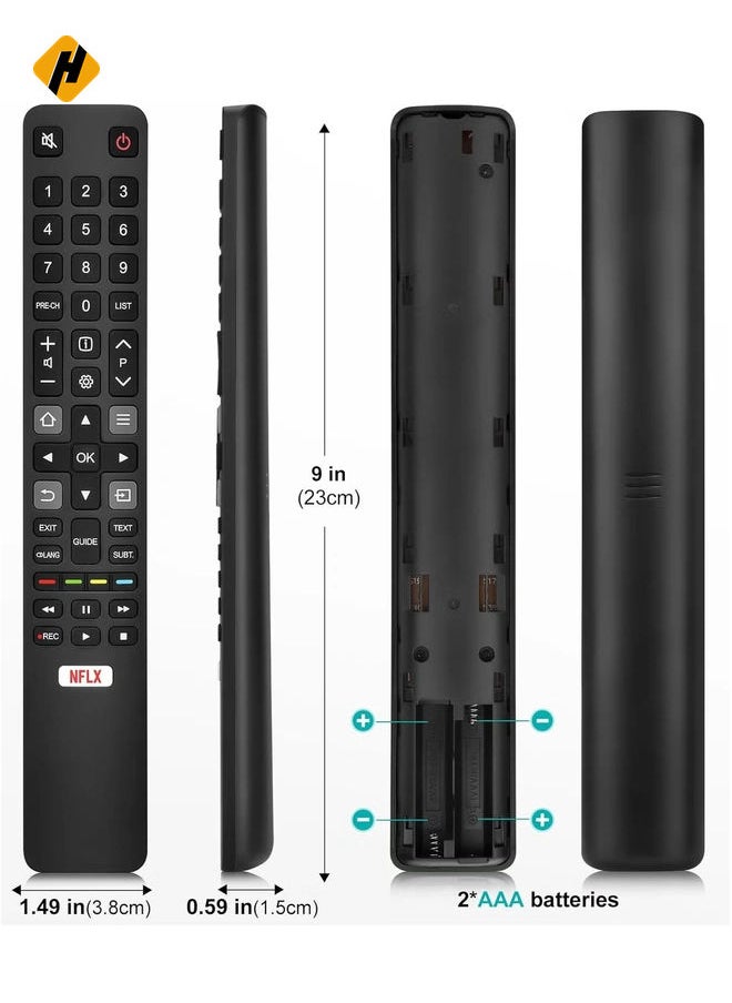 HuHa - Universal Remote Control for TCL Smart TV, Replacement for TCL Android/Google TV – With Battery - Image 1