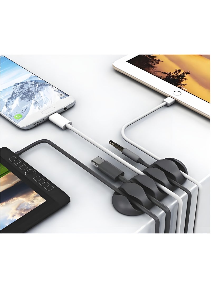 Fasola 16 Pack Silicone Cable Organizer, Self-Adhesive Cord Holders, Secure and Neat Cable Management for Home and Office (Black) - Image 4