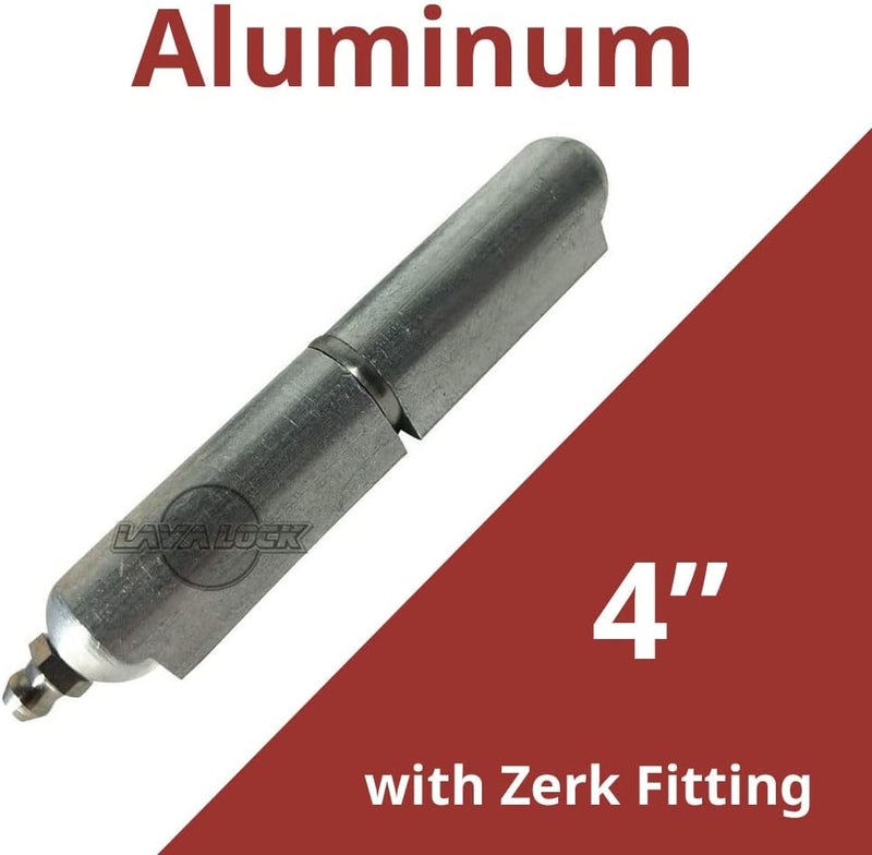 LavaLock 4" Aluminum Weld on Bullet Hinge Stainless Steel Bushing & Pin w/Zerk Grease Fitting (8) - Image 4