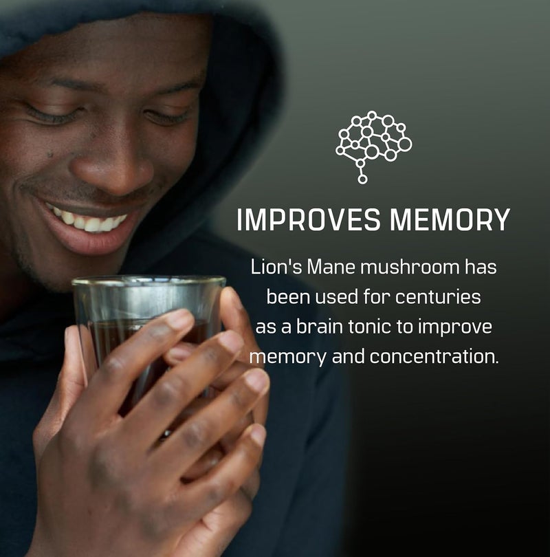 DIRTEA Lions Mane Mushroom Powder | 100% Organic | Vegan | Non GMO | Cognitive Function Support and Memory Booster Nootropic - Premium Lion's Mane Extract | Pouch 60g - 30 Day Serving - Image 3