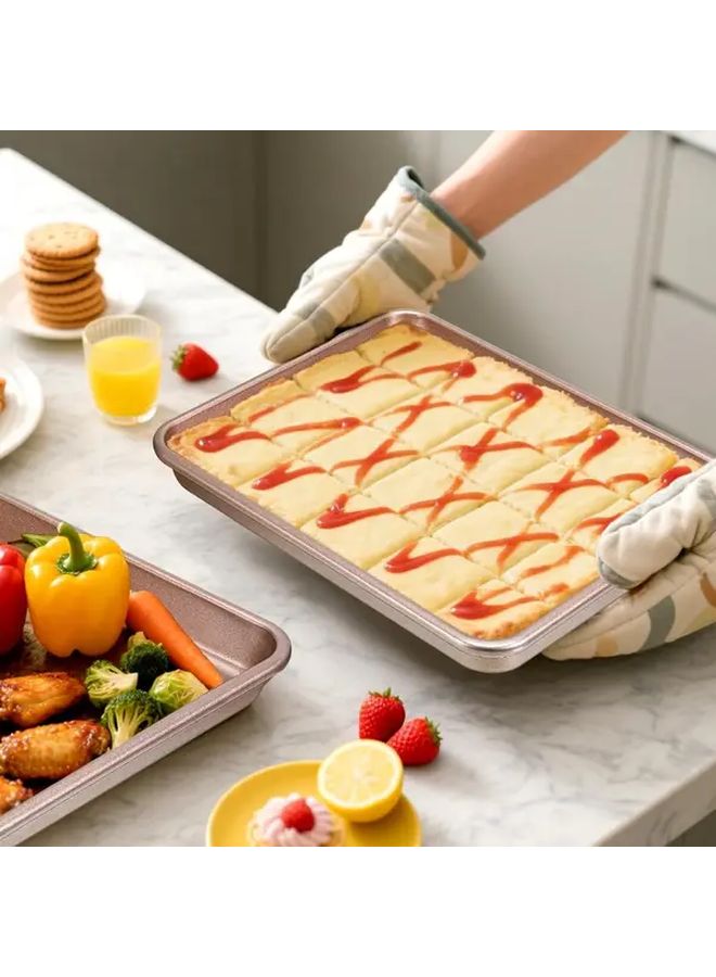 Medium Carbon Steel Nonstick Rectangular Cake Pan Oven Safe Easy Clean - Image 5