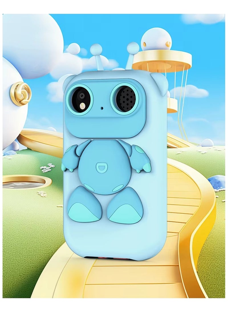 بلو فاير هاتف أطفال ذكي بشاشة لمس 2.8 بوصة HD، كاميرتين 300K، مشغل MP3، قصص تعليمية وألعاب، غطاء سيليكون على شكل وحيد القرن، بطارية قابلة للشحن 800mAh، هدية مثالية للأولاد والبنات من 3 إلى 12 سنة - Image 1