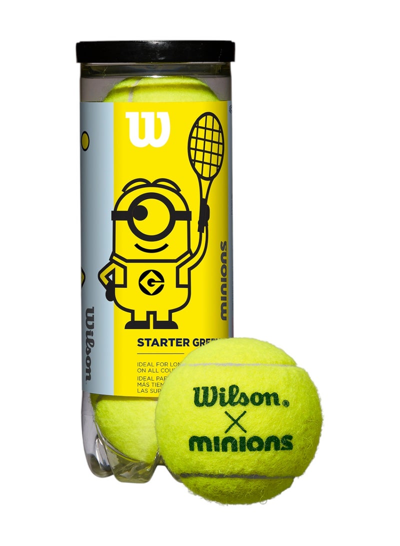 Wilson Minions Stage 1 Tennis Balls For Children - 3 Pack - Image 1
