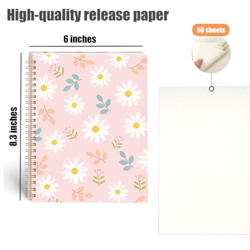 Koogel Sticker Collecting Book, Reusable Sticker Collecting Album Blank Sticker Storage Book 50 Sheets Release Paper for Sticker Keeper Holder A5 (Flower) - Image 5