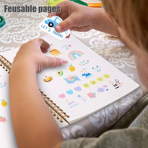Koogel Sticker Collecting Book, Reusable Sticker Collecting Album Blank Sticker Storage Book 50 Sheets Release Paper for Sticker Keeper Holder A5 (Flower) - Image 4
