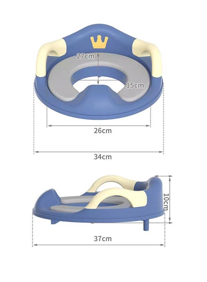 Berma Baby مقعد تدريب على المرحاض للأطفال، حلقة تدريب على المرحاض مع مقابض ومسند ظهر، أغطية مقاعد مرحاض محمولة للأطفال الصغار، وسادات مقعد تدريب على المرحاض، للاستخدام على المراحيض البيضاوية - Image 2