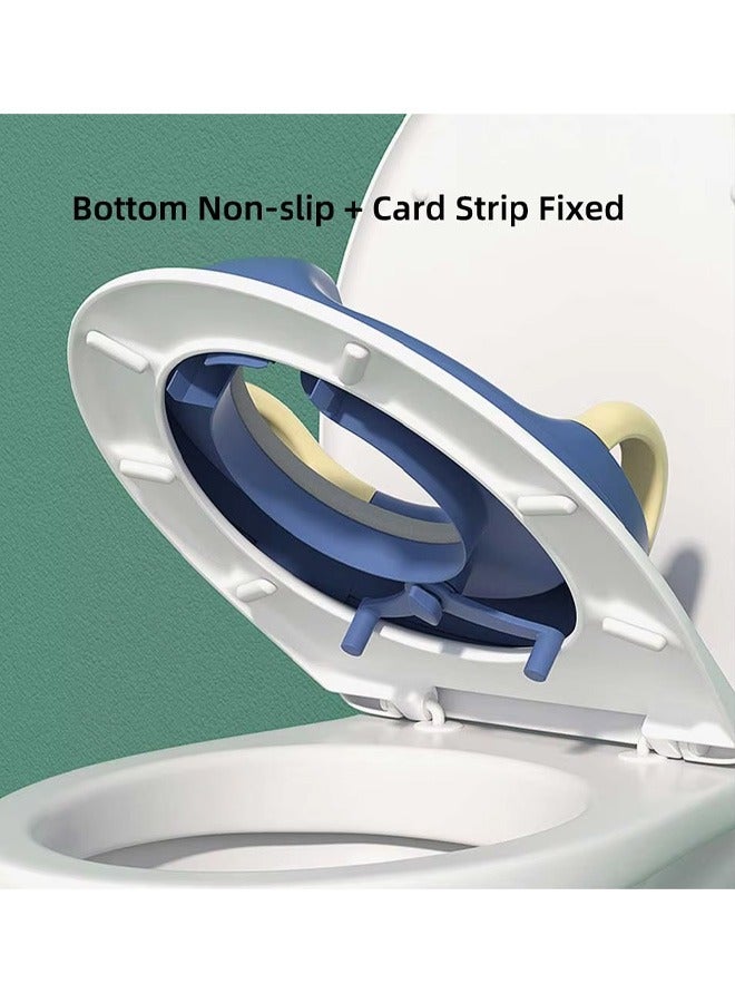 Berma Baby مقعد تدريب على المرحاض للأطفال، حلقة تدريب على المرحاض مع مقابض ومسند ظهر، أغطية مقاعد مرحاض محمولة للأطفال الصغار، وسادات مقعد تدريب على المرحاض، للاستخدام على المراحيض البيضاوية - Image 3