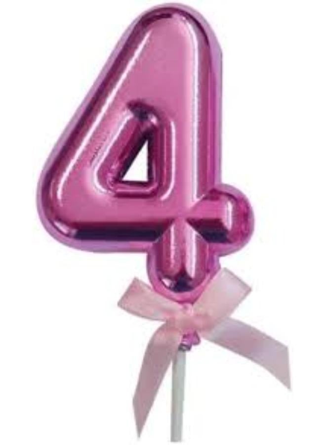 Cake Topper Number For Birthday 6cm - Purple Color No. 4